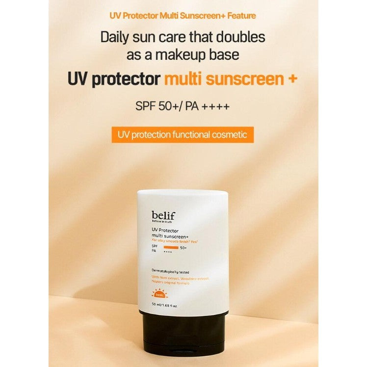BELIF UV Protector sunscreen 3Types ( multi sunscreen+ 50ml, tone-up 50ml, leports 80ml )