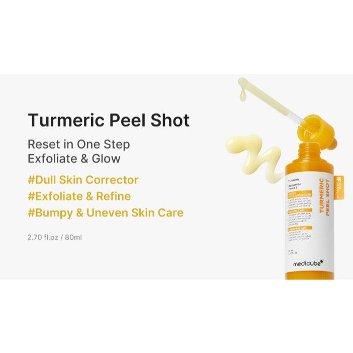 MEDICUBE Hypochlorous Acid Peel Shot 80ml, Kojic Acid Turmeric Peel Shot 80ml