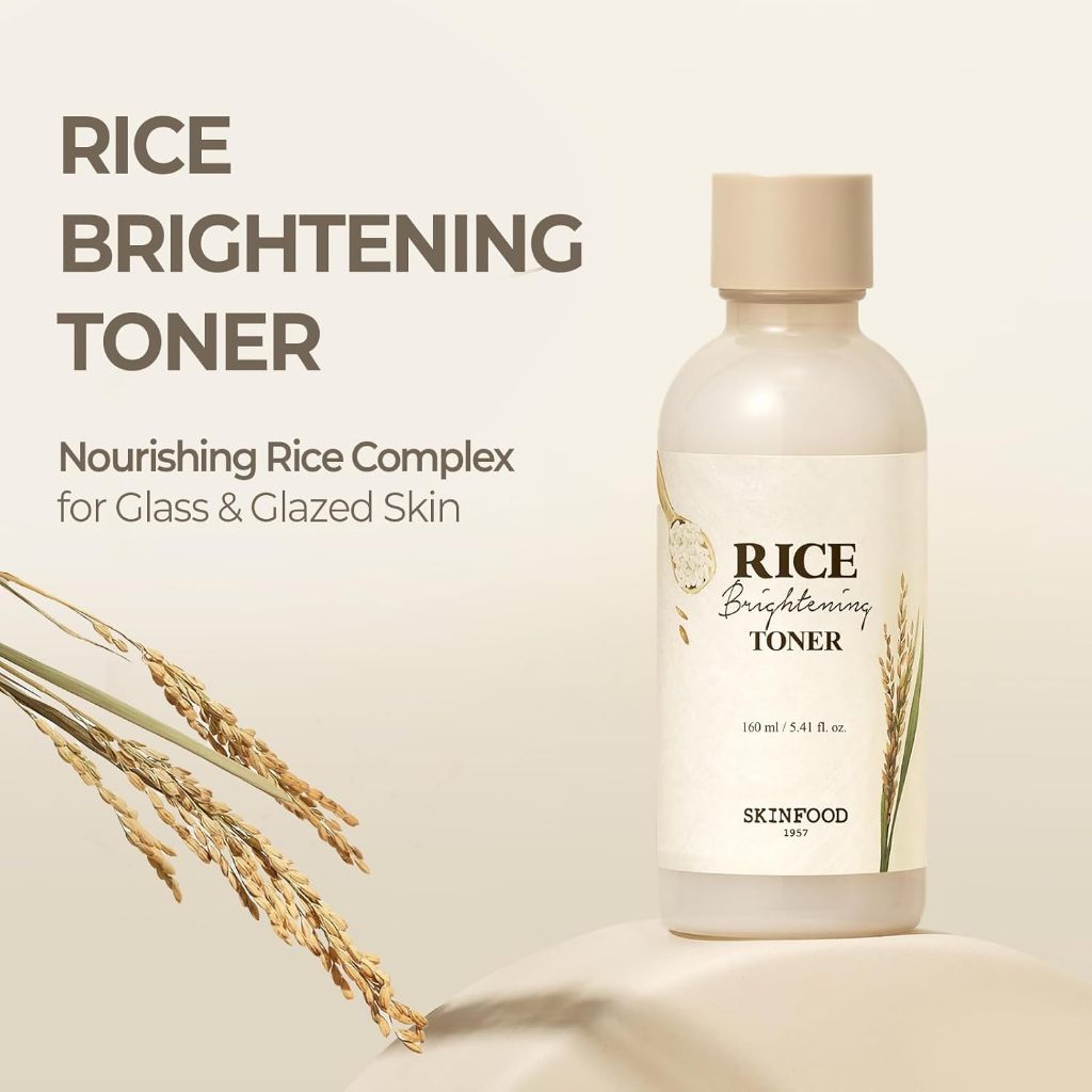 SKINFOOD Rice Brightening Line  (Toner 160mL / Serum 55mL / Cream 60mL)