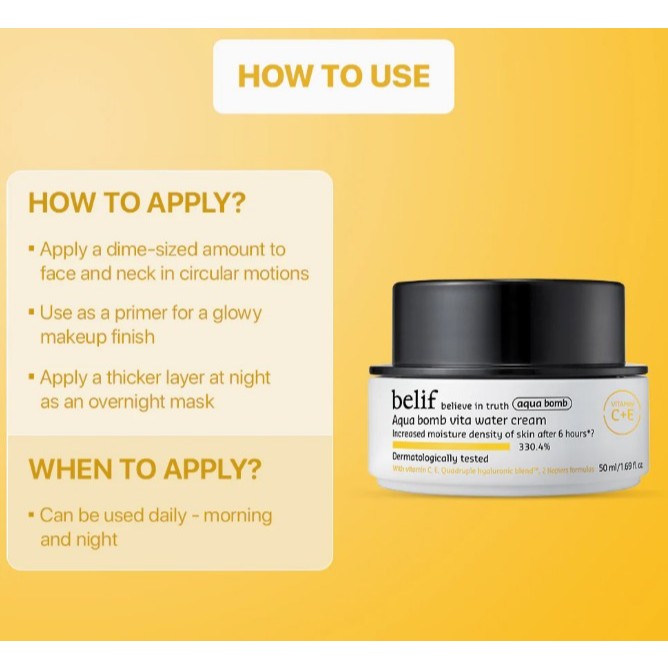 BELIF Aqua Bomb Vita Water Cream, 50ml