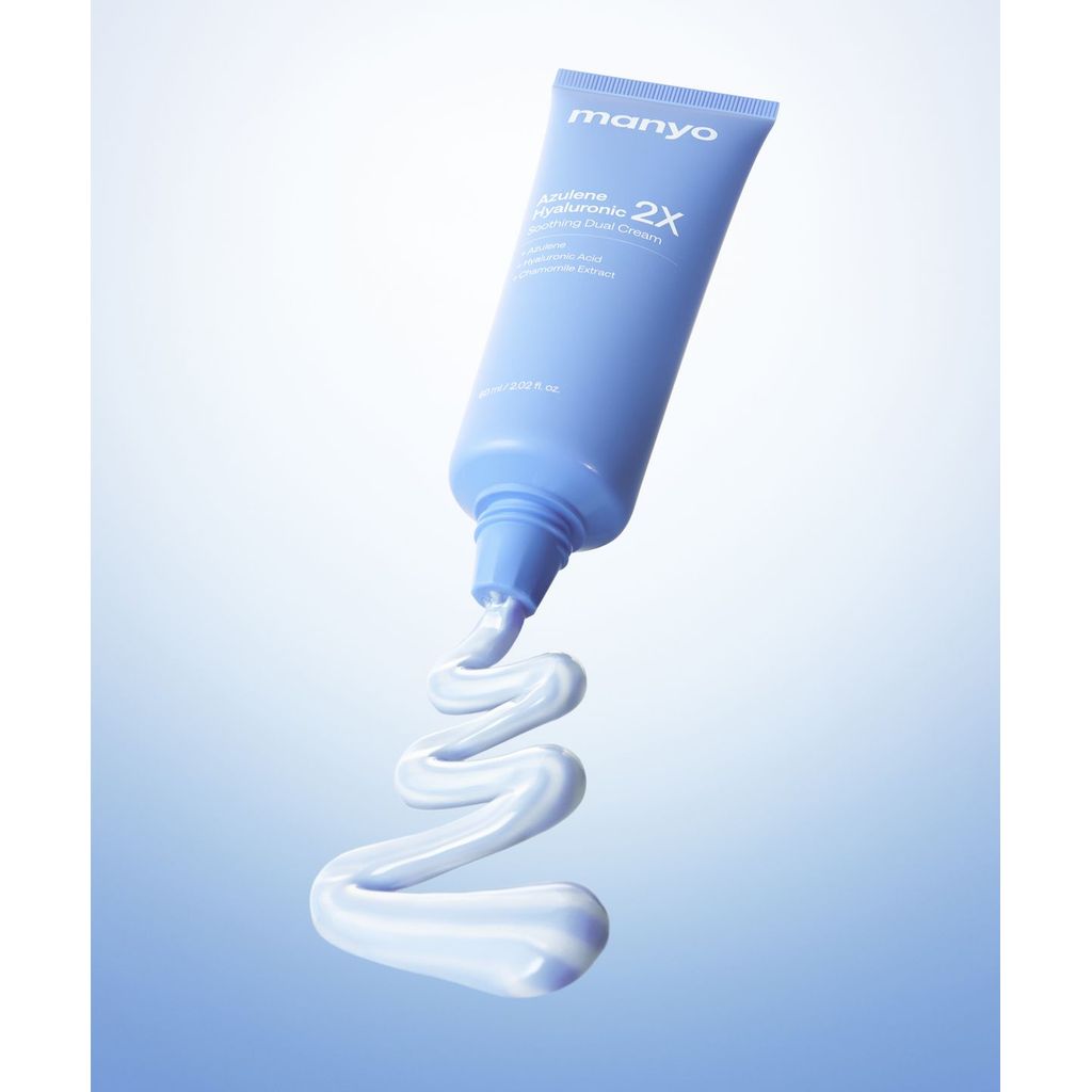 manyo Azulene Hyaluronic 2X Soothing Dual Cream 60ml | Korean Face Moisturizer