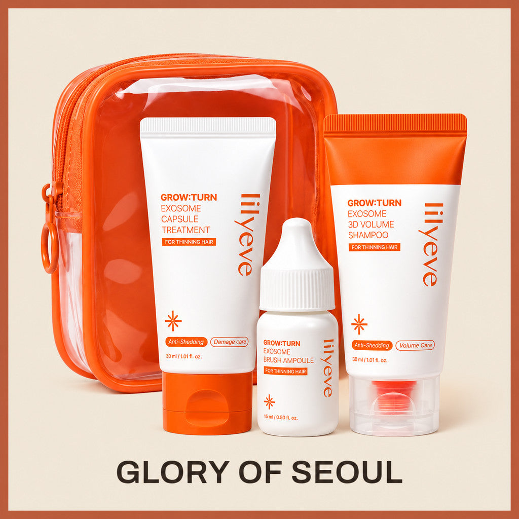 LILYEVE GROWTURN Hair Care Travel Kit / Shampoo 30ml, Treatment 30ml, Ampoule 15ml