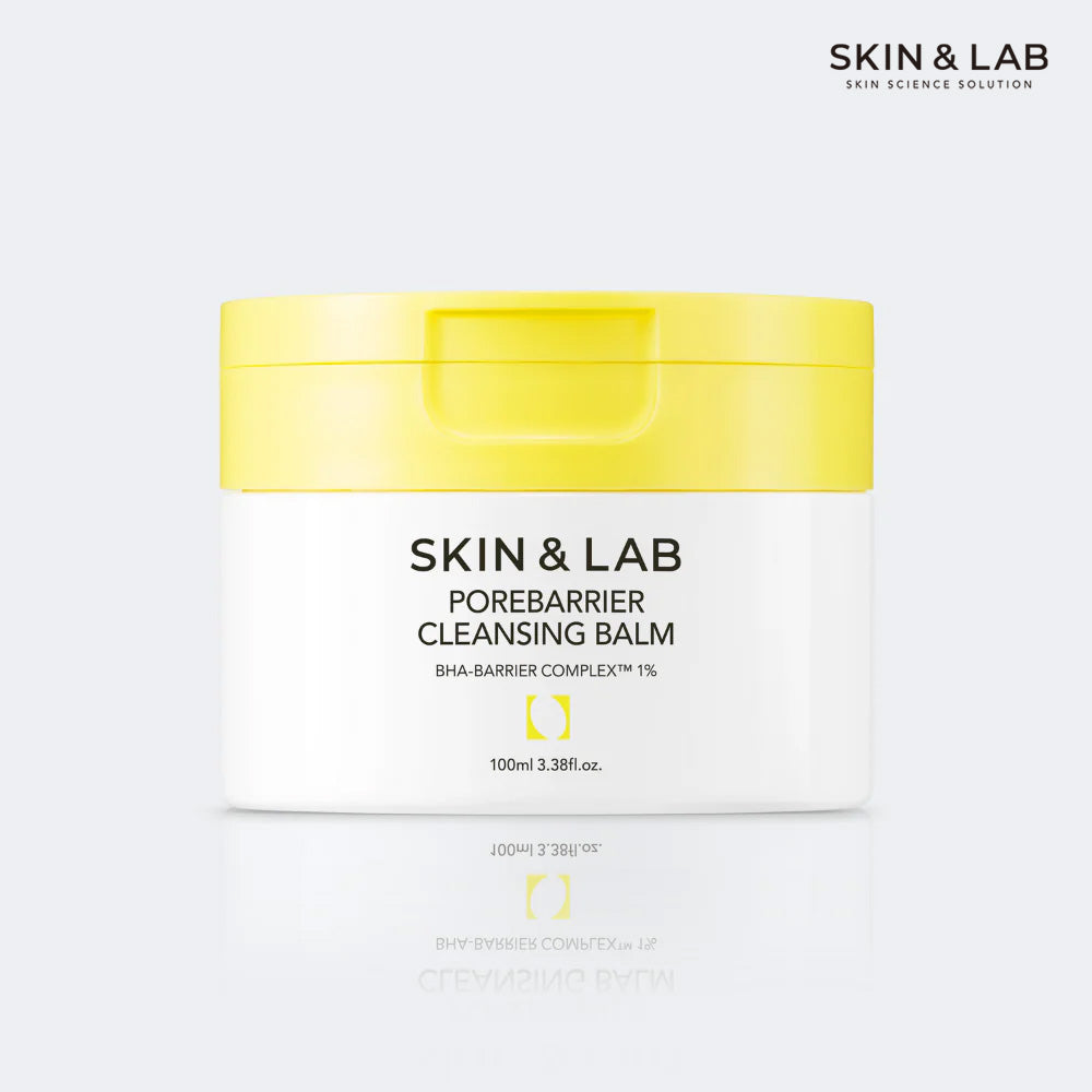 [SKIN&LAB] Porebarrier Face Cleansing Balm, 100mL | Eyelash Extension-Safe Cleanser | Vegan Makeup Remover for Waterproof Makeup | Balm to Oil to Milk