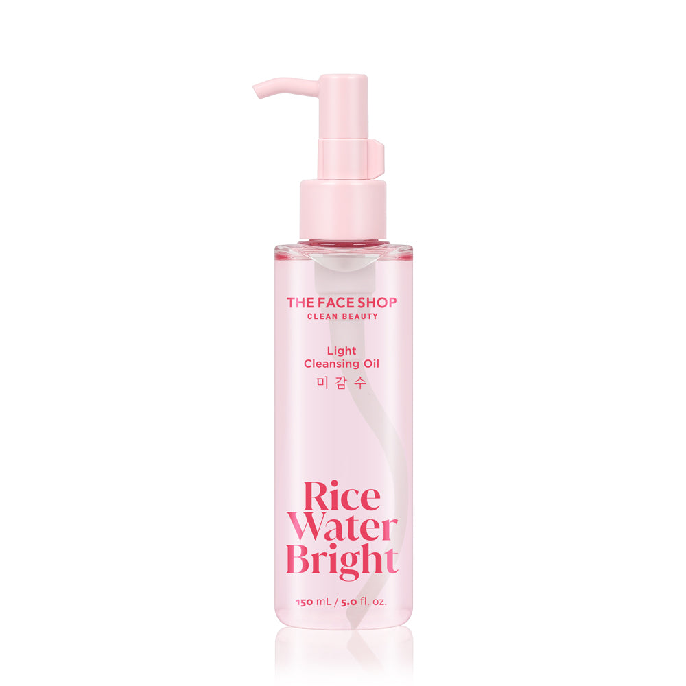 The Face Shop Rice Water Bright Light Facial Cleansing Oil, 150mL | Daily Makeup Remover, Oil Cleanser, Vegan, Korean Skin Care with Jojoba Oil, Face Wash for Sensitive