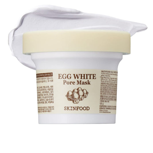 SKINFOOD Egg White Pore Mask 4.41 oz. (125g) - Pore Refining Wash off Mask, Tightens Pores, Removes Blackheads and Dead Skin Cells, Skin Smooth and Soft - Exfoliating Skin Mask - Wash Off Face Masks