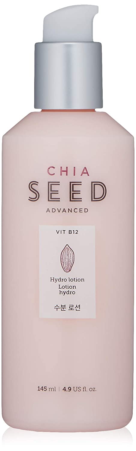 The Face Shop Chia Seed Hydro Lotion | Soft Hydrating Lotion for Skin Moisturizing & Nourishing without Sticky Residue | Formulated for Intense, Upgraded & Hydrating Care, 4.9 Fl Oz