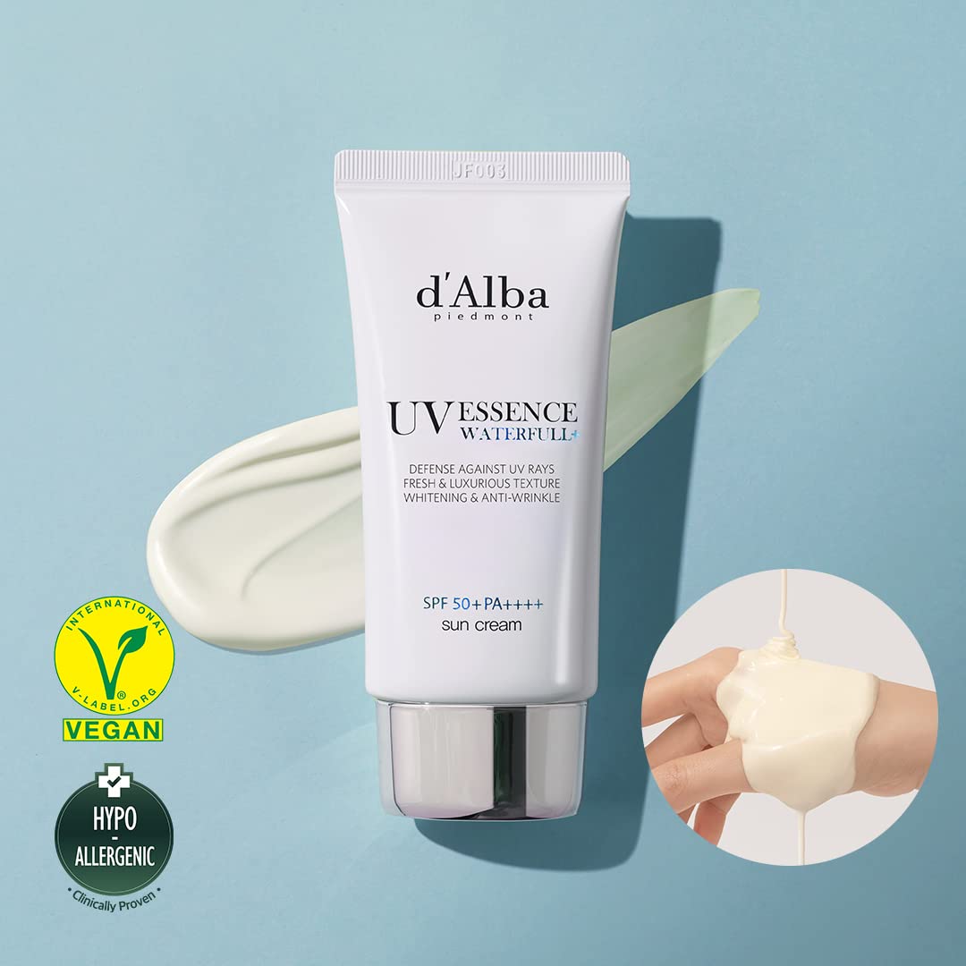 d'Alba Italian White Truffle Waterfull Essence Sunscreen, SPF50+ PA++++ vegan chemical waterfull sunscreen,50ml