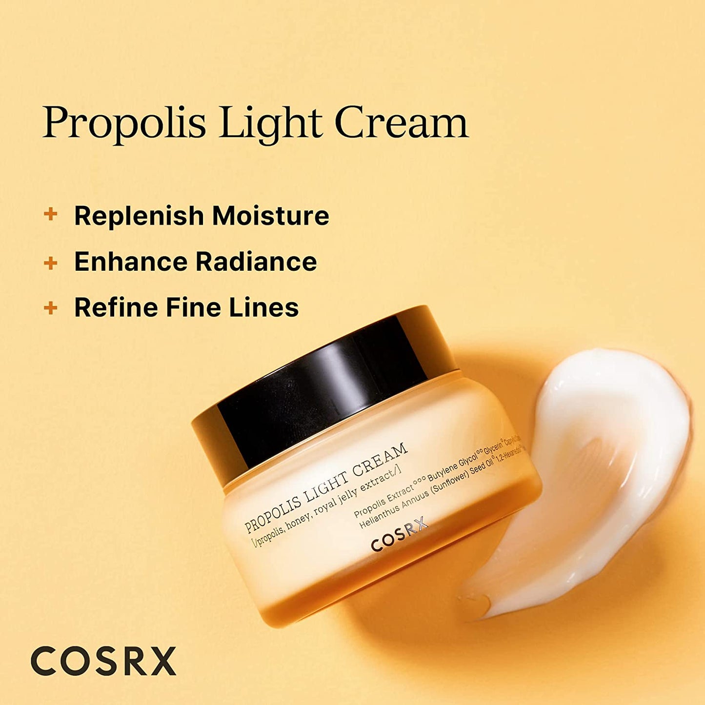 COSRX Propolis Cream, Hydrating Lightweight Face Moisturizer with 64.5% Propolis Extract, Nourish and Soften Dry Skin, 2.19 fl.oz / 65ml