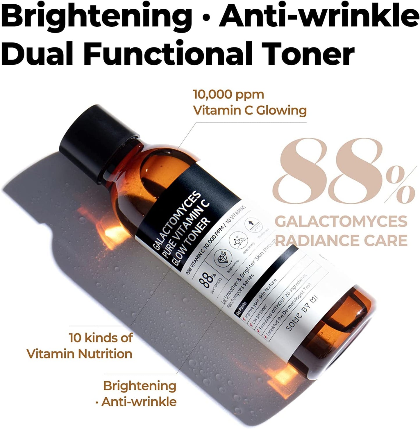 SOME BY MI Galactomyces Pure Vitamin C Glow Toner 6.76Oz/200ml  Brightening and Refreshing Effect, Improvement of Skin Irritation and Elasticity, Korean Skin Care